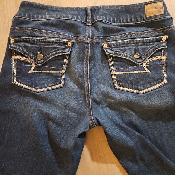 American Eagle Jeans Womens 10 Blue Artist Flare Dark Wash - Picture 6 of 12